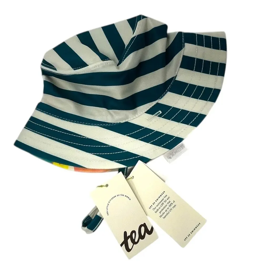 Tea Collection Reversible Baby Sun Hat 0-6 Mos UPF 40 NWT